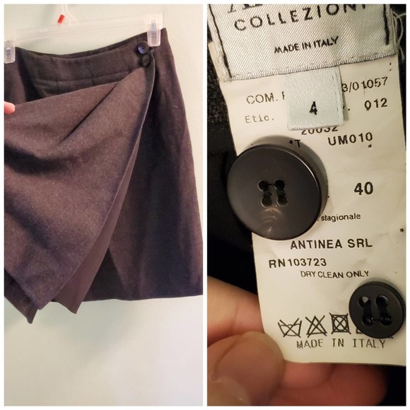 EUC! Armani Collezioni Dark Grey Wool Skirt Size 4 - Picture 3 of 7